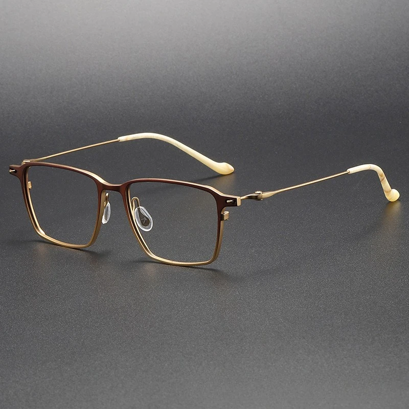 Pure Titanium Glasses Frame Men New Brand Design Square Eyeglasses Ultralight-Weight High Quality Japanese Eyewear Spectacles