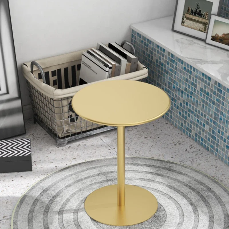 Nordic Sofa Balcony Living Room Coffee Tables Small Bedside Table Light Luxury Iron Art Extremely Simple Round Table Furniture image 6