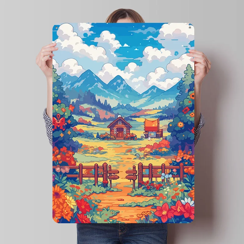 Stardew Valley Blechschild Poster Personalisierte Wandkunst Retro Vintage Metallschilder für Zimmer Büro Deko Schlafzimmer Dekorationen Haus