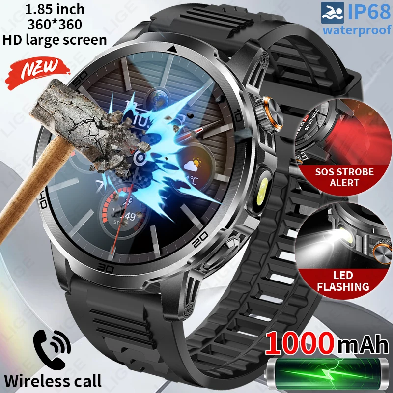 

LIGE New Smart Watch 100+ Sports Mode Wireless Calling Magnetic Charging IP68 Waterproof Men SmartWatch Ultra-Long battery life