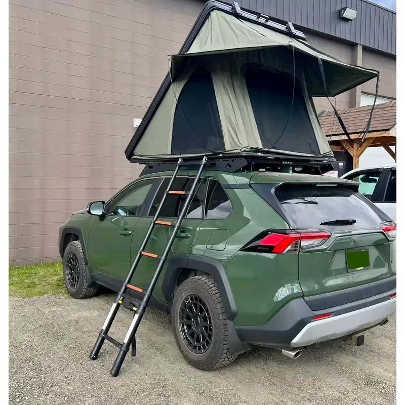 Custom Ultra Thin Light Weight Rooftop Tent Aluminum Camping Car Roof Tent 4 People Hard Shell Roof Top Tent for Car