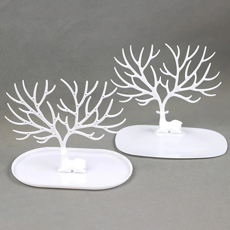 Little Deer Tree Jewelry Display Stand Bandeja, brincos, colar, anel, pingente, pulseira, prateleiras de armazenamento, organizador, titular