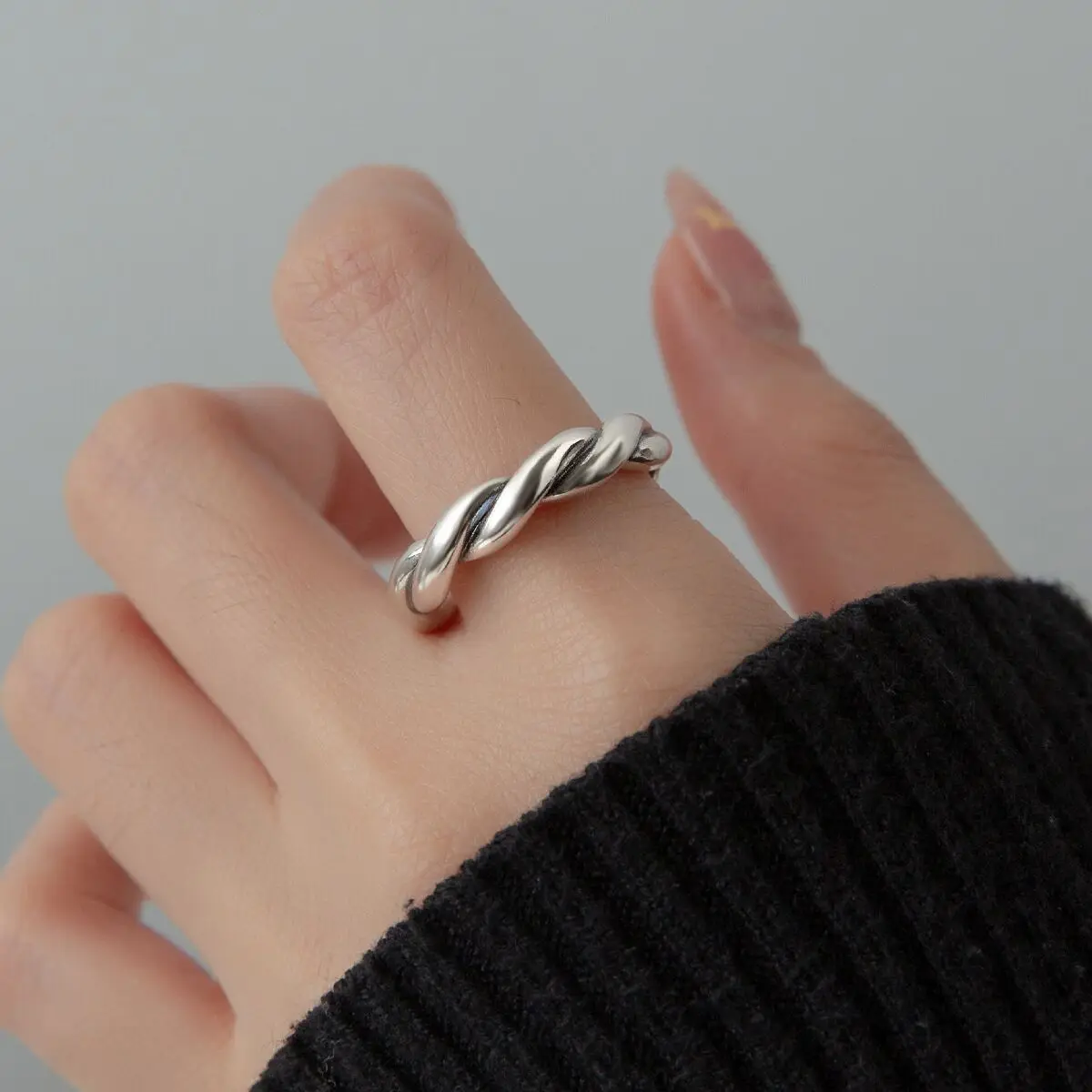 VENTFILLE 925 Sterling Silver Twisted Wire Twist Ring For Women Gift Irregular Geometry Jewelry Accessories Dropshipping