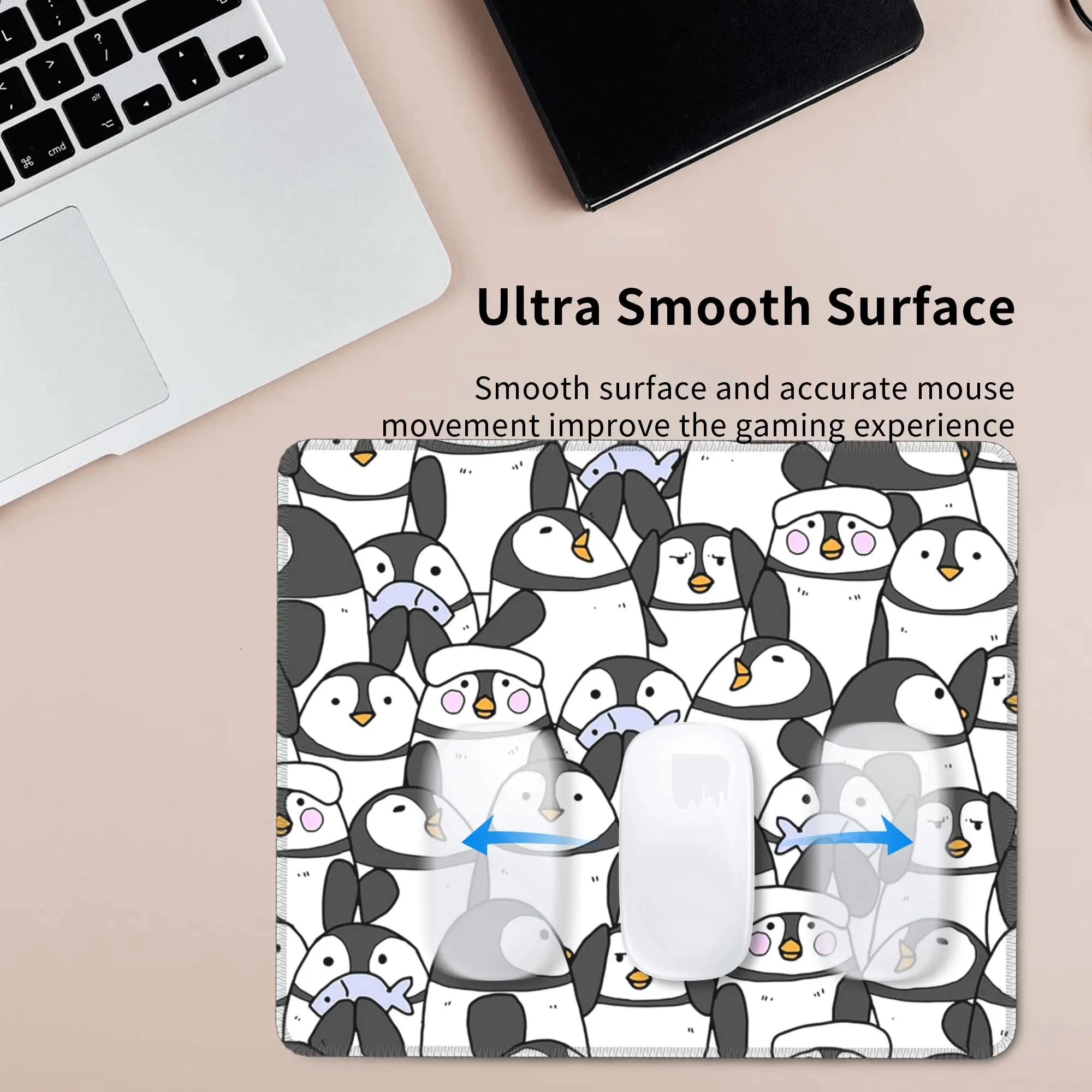 Hand Drawn Penguin Set Mouse Pad Computer Keyboard Mouse Mat Gamer PC Laptop Desk Mat Office Accessories Table Mats