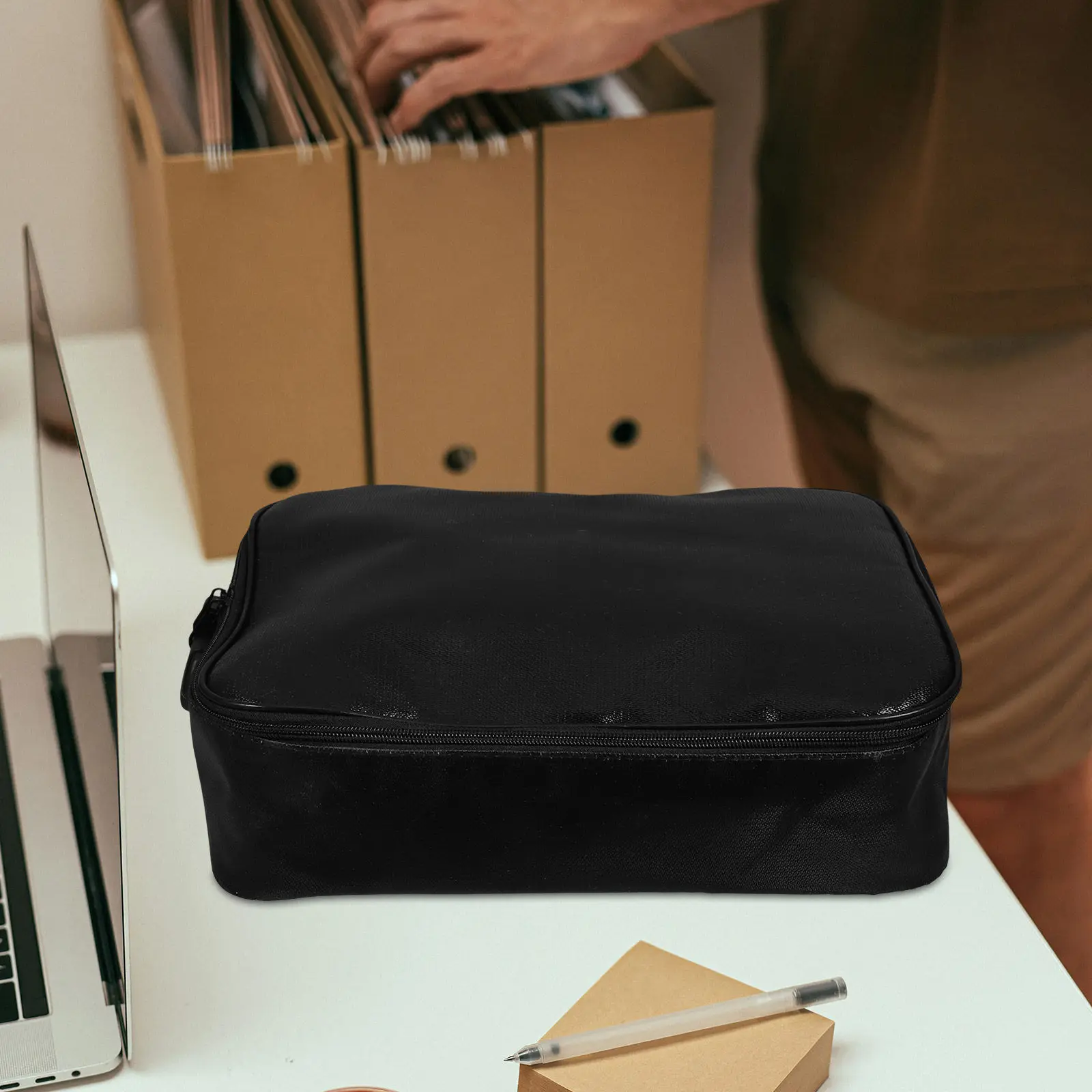 

Fireproof Document Storage Bag Multi Layer Organizer Password Lock Travel File Pouch Important Document Lockable Holder