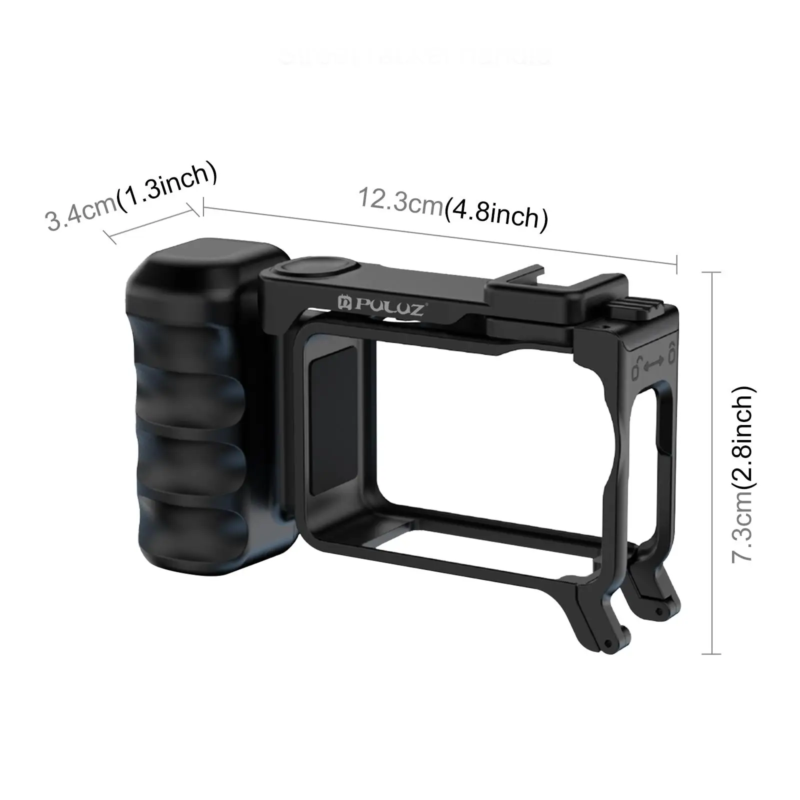 PULUZ For DJI Osmo Action 6 ABS Quick Release Shutter Handle Camera Mount Street Photography Cold Shoe Hand Grip Accessories