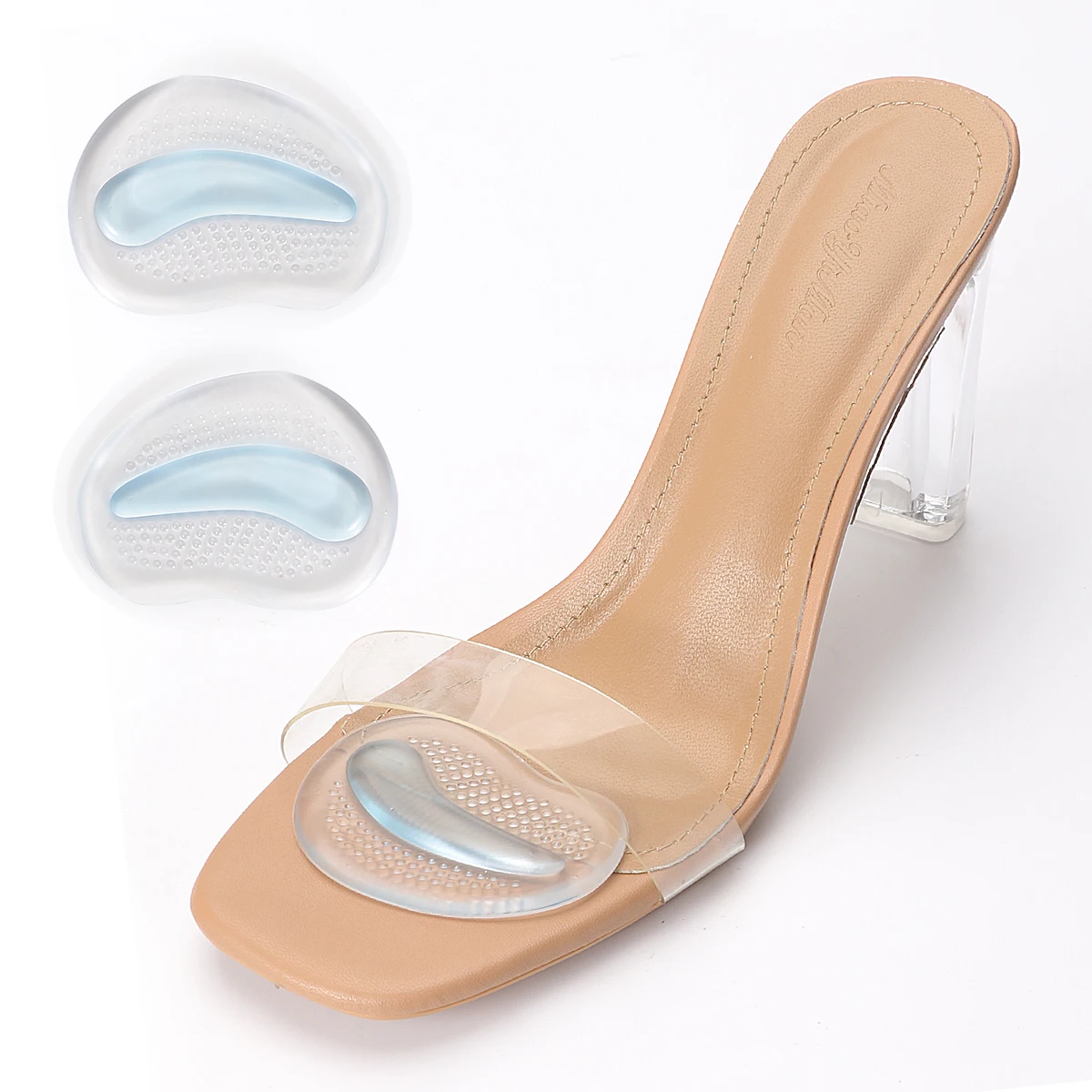 Silikon-Vorfußpolster für Damen-Sandalen, rutschfestes Polster, schmerzlinderndes, verdicktes Halb-Yard-Polster, Einlegesohle für High Heels, Vorfußpolster – Detail 11