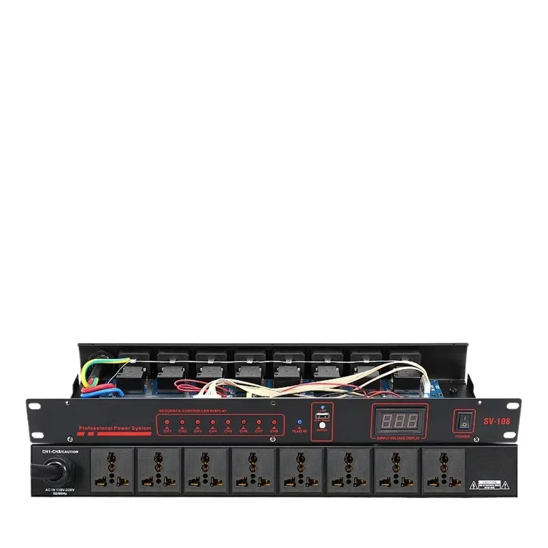 For Professional 10-way Power Sequencer Stage High Power Controller Socket Intelligent Sequence Manager