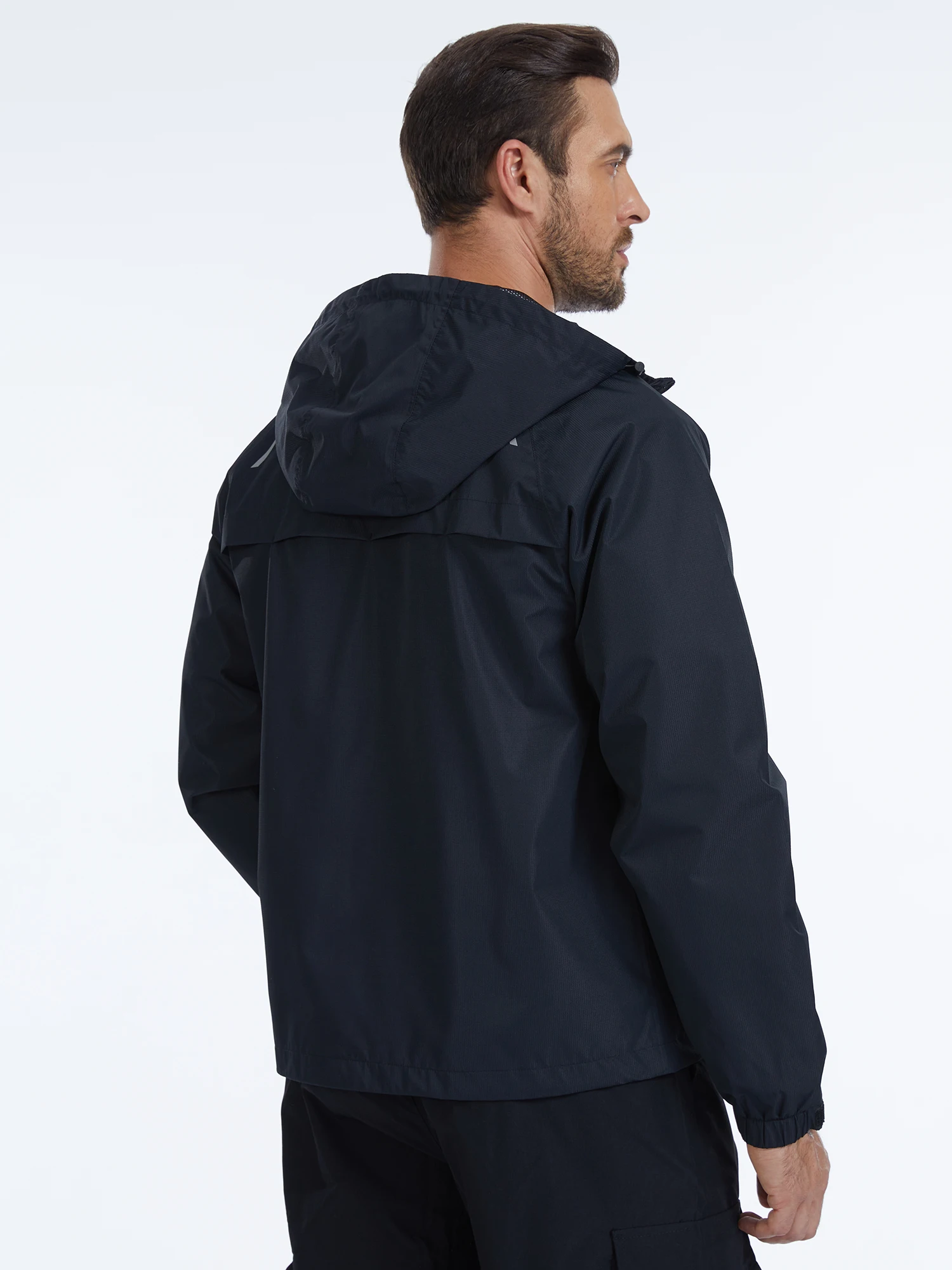Sommerliche, wasserdichte Regenjacke für Herren, leichte, dünne Regenjacke mit Innentasche, ideal zum Campen, Wandern, Radfahren und Angeln. – Detail 5