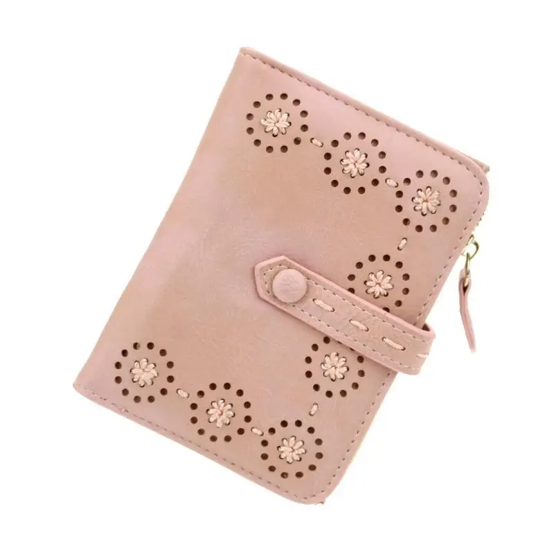 Hollow Out Women Wallet 2024 Small Lady Purse Pu Leather Female Wallet Short Brand Girl Purse Casual Lady Wallet