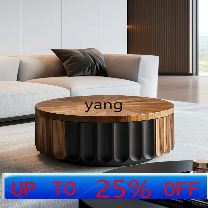 

LH high-end solid wood coffee table wabi-sabi wind personality art walnut living room sofa side table