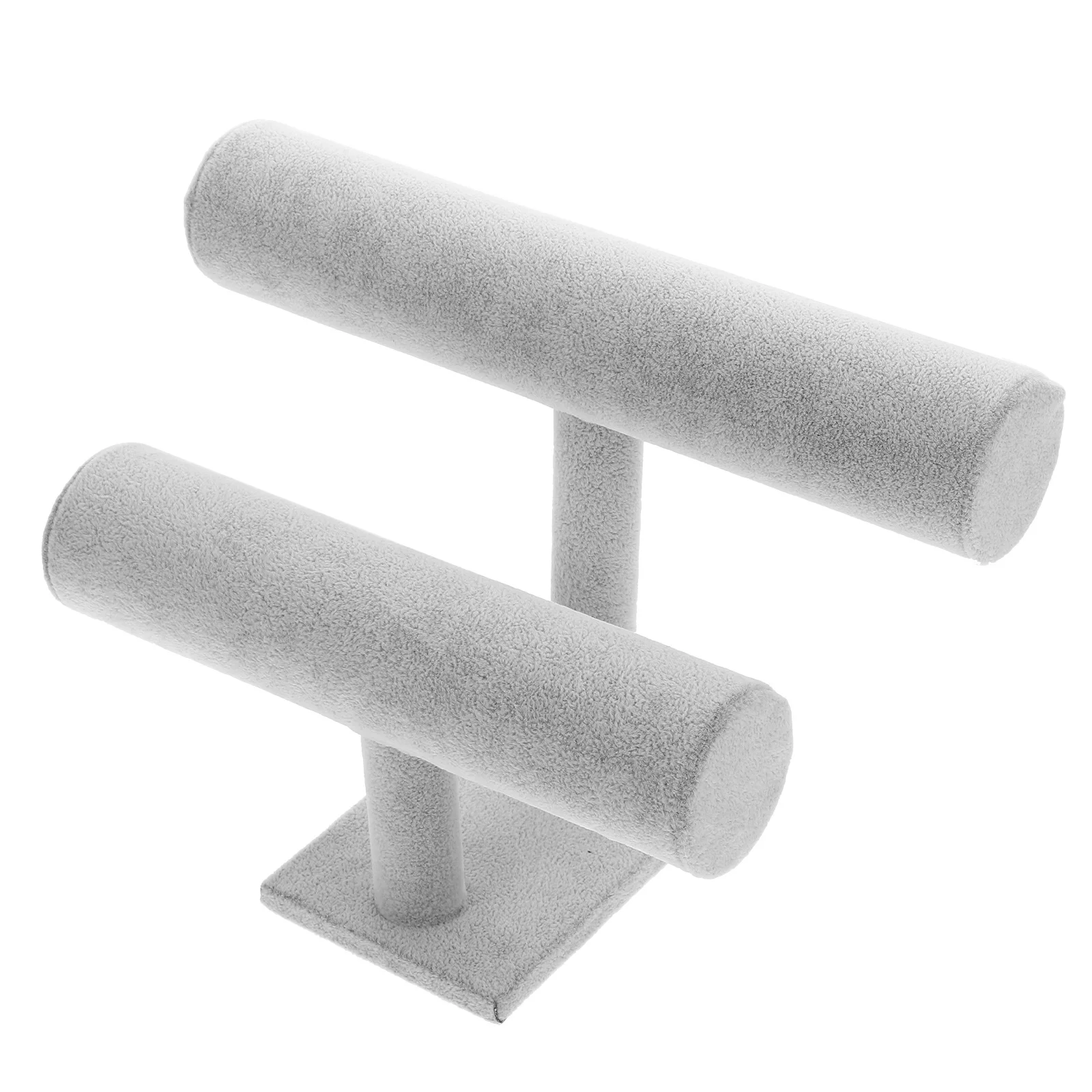 

1pc 2-Layer Bracelet Rack Grey Metal Jewelry Holder Stand For Watch Organizer Display Shelf Retail Stores Jewelry Display Tool