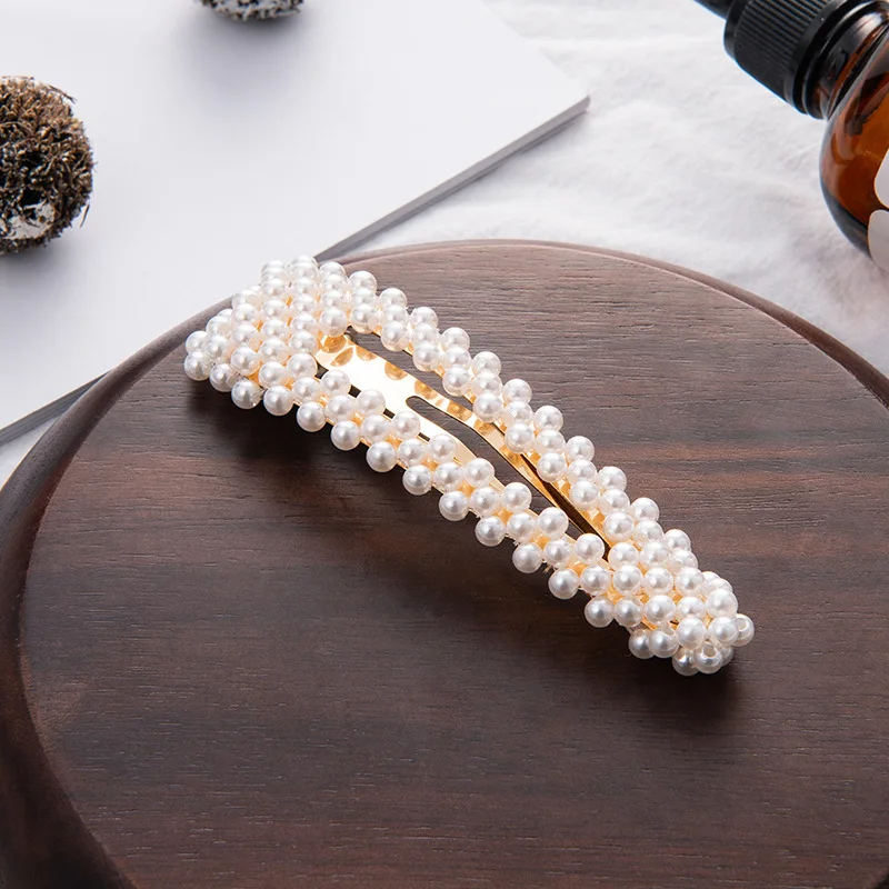 SOHOT Korean Design DIY Handmade Full Imitation Pearl Women Hairwear Hairclip Cute Hairgrip Headdress Girl Birthday Jewelry Gift