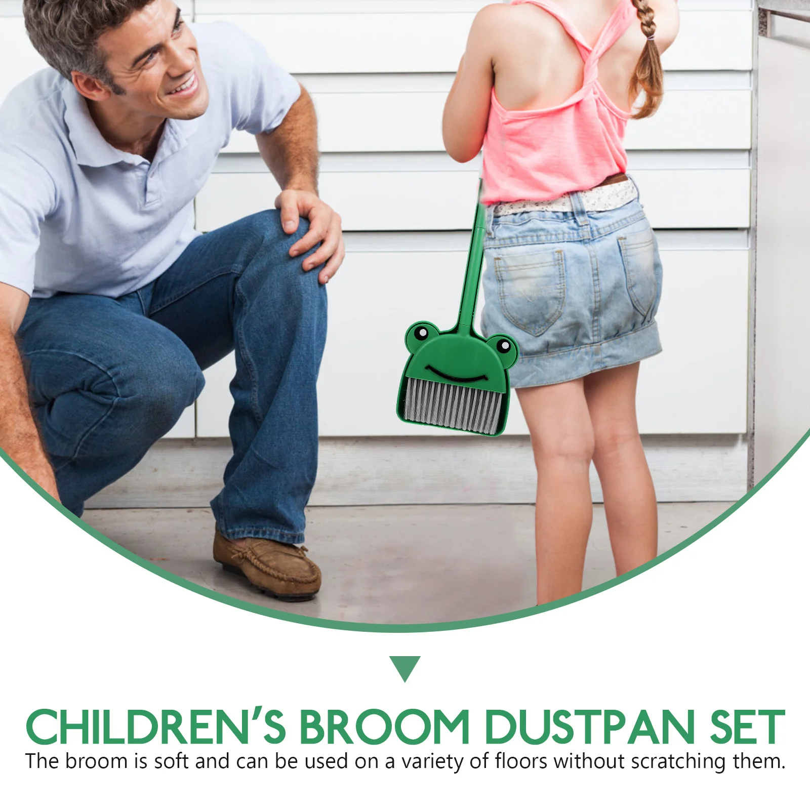 1Set Kids Soft Bristle Broom Dustpan Cartoon Pig Children Household Cleaning Tools Pretend Play Enhance Parent Child Bond