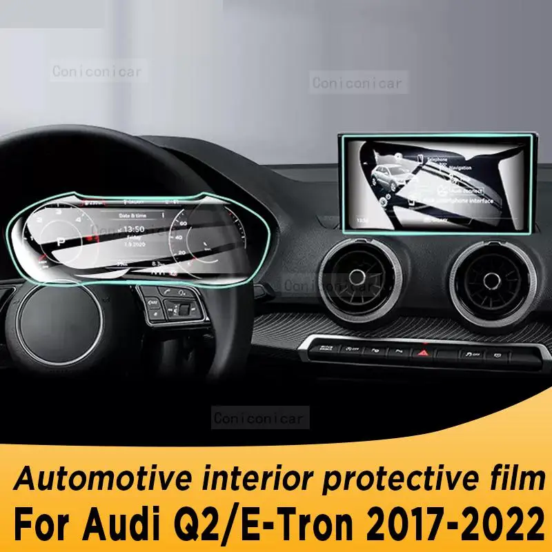 

For Audi Q2/E-Tron 2022 Gearbox Panel Navigation Screen Automotive Interior TPU Protective Film Cover Anti-Scratch Accessories