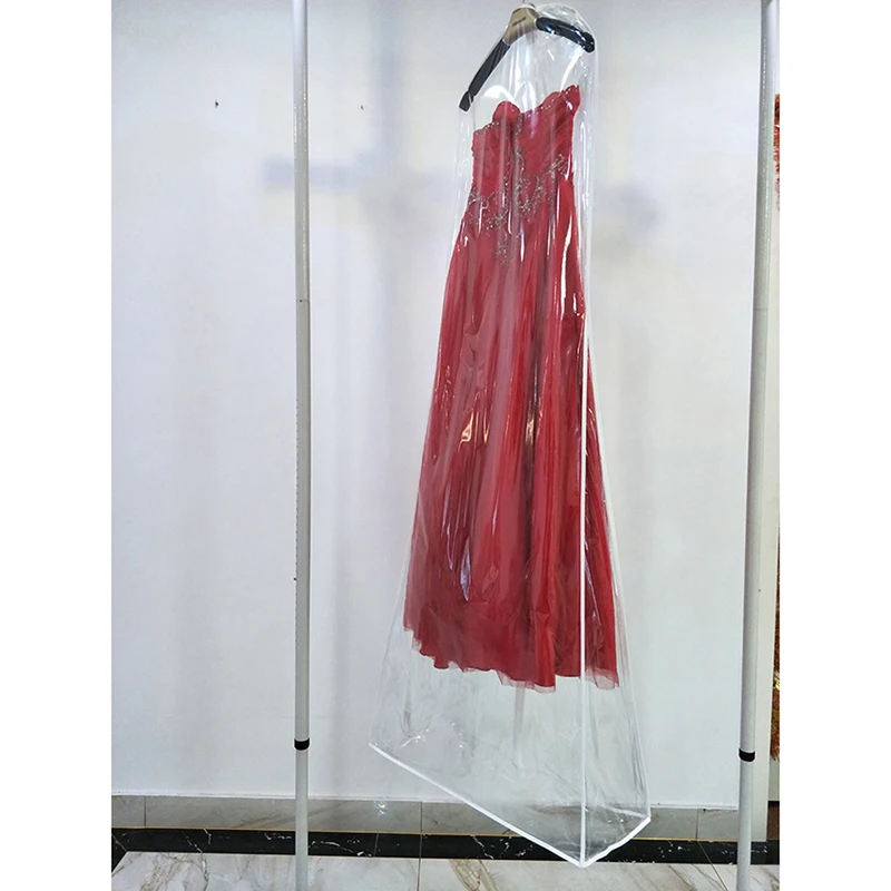 1PC Waterproof PVC Transparent Solid For Wedding Dress Dust Cover Clothing Garment Bags Gown Storage Bag 160*70*30cm