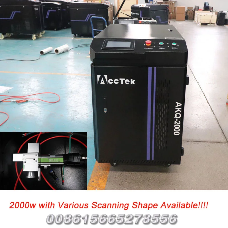 

AccTek 2kW CW Dual-Axis Portable Laser Rust Removal Cleaning Machines Fiber Laser Cleaner