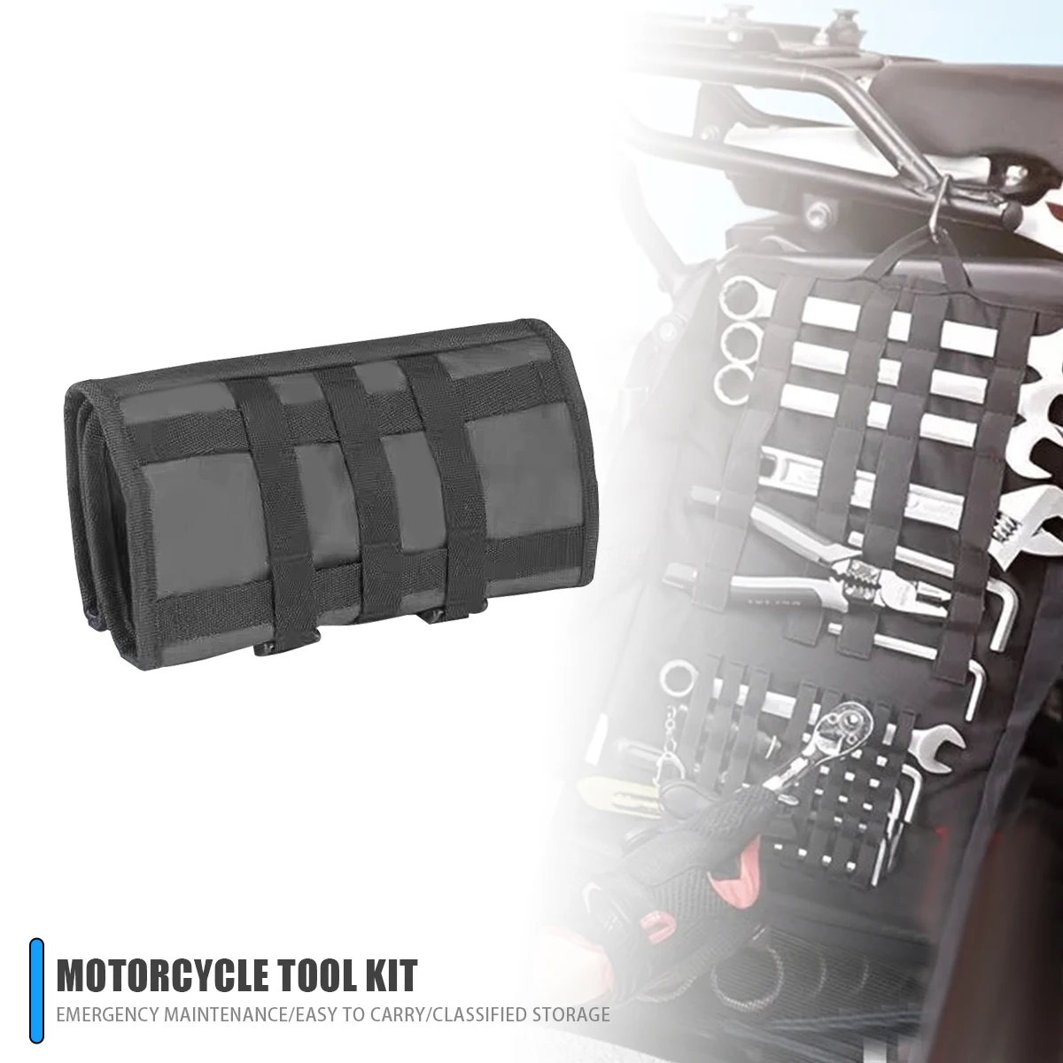 

Motorcycle Tool Roll Bag Portable Motor Saddlebags Side Tool Storage Bag Pouch Outdoor Travel Repair Working Tool