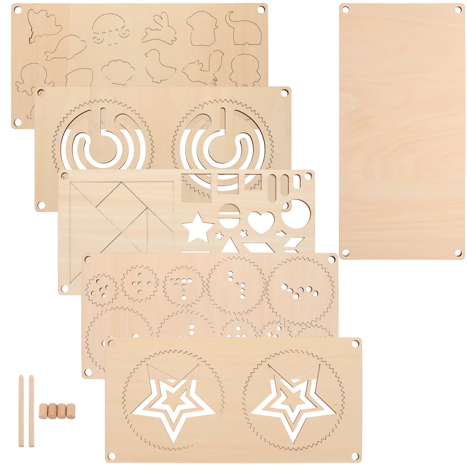 

5Pcs Multifunction Learning Wooden Puzzle Board Montessori Early Education Handeye Coordination Fine Motor Games for Toddlers