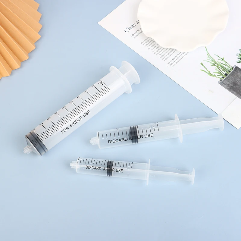 10pcs 1ml-100ml Plastic Reusable Luer Lock Syringe For Lab Measuring Feeding Animal Kithchen Tool Fill Liquid Glue and Ink