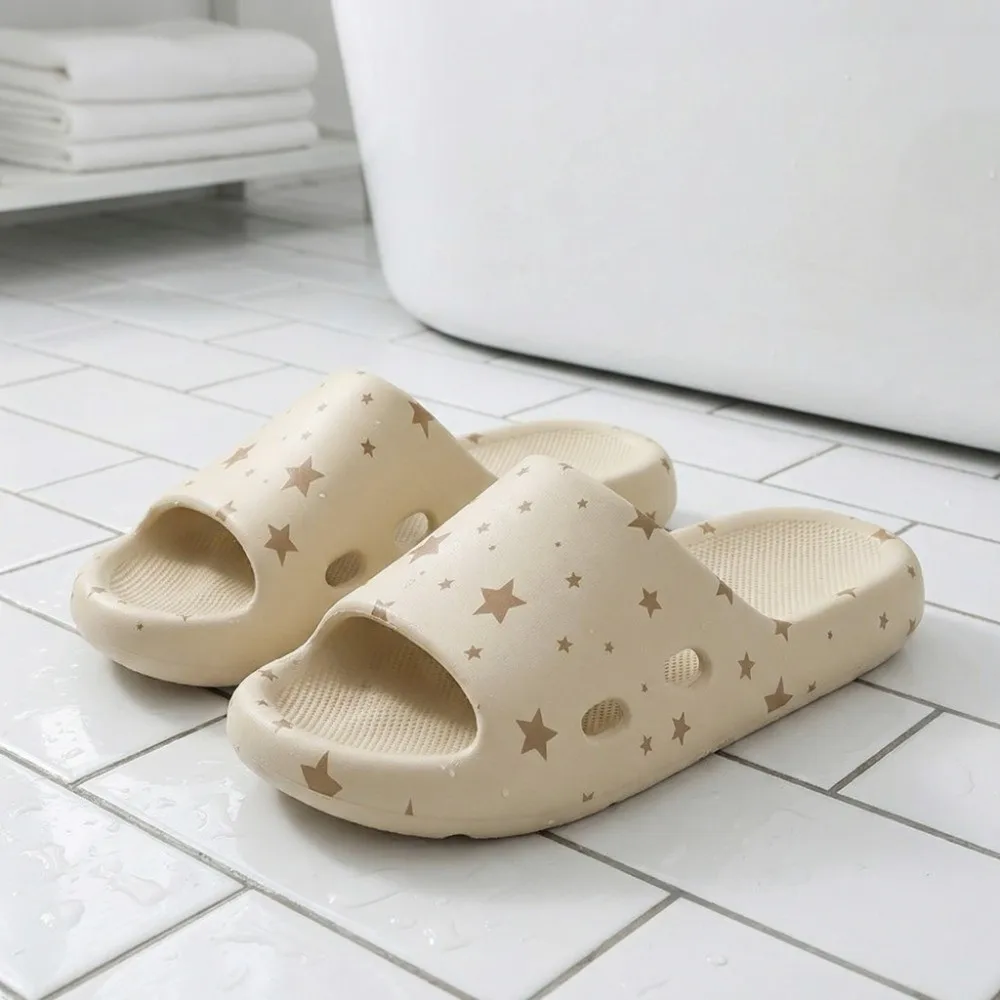 

Non-Slip Stars Slides Sandals Thick Sole Creative Flat Bottom Slippers Soft Tiny Spot Star Pattern EVA Hollow Out Shoes Outdoor