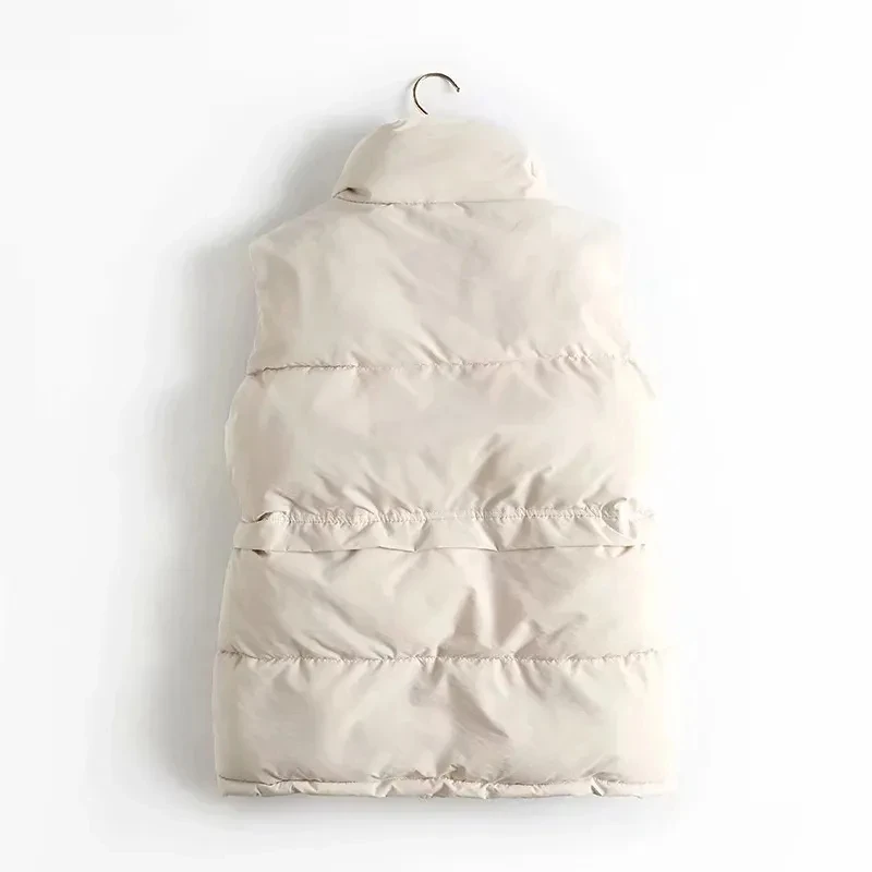 Parkas rembourrés en fibre de coton pour femmes, gilet chaud, col montant, glacière adt solide, veste de proximité, Wstring, automne, hiver, 2023