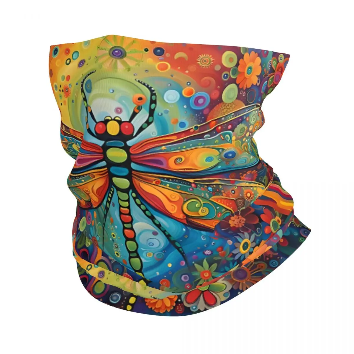 Dragonfly 60'S Flower Power Bandana Neck White Scarf Multi-use Headwear Fishing Unisex Adult Winter