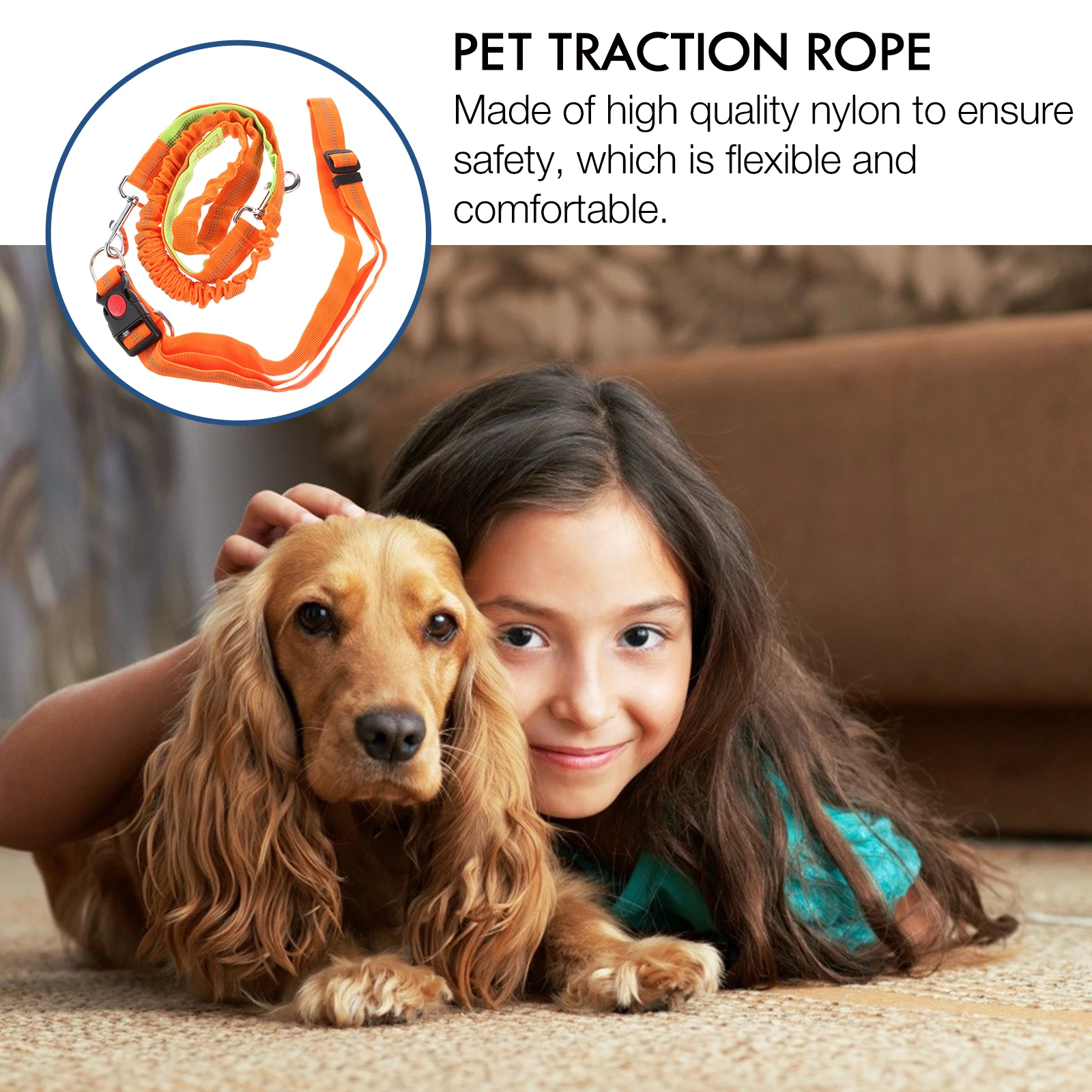 

Explosion-Proof Reflective Dog Safety Belt Elastic Traction Rope Heavy Duty Leash For Large Dogs Pet Running Harness Pet