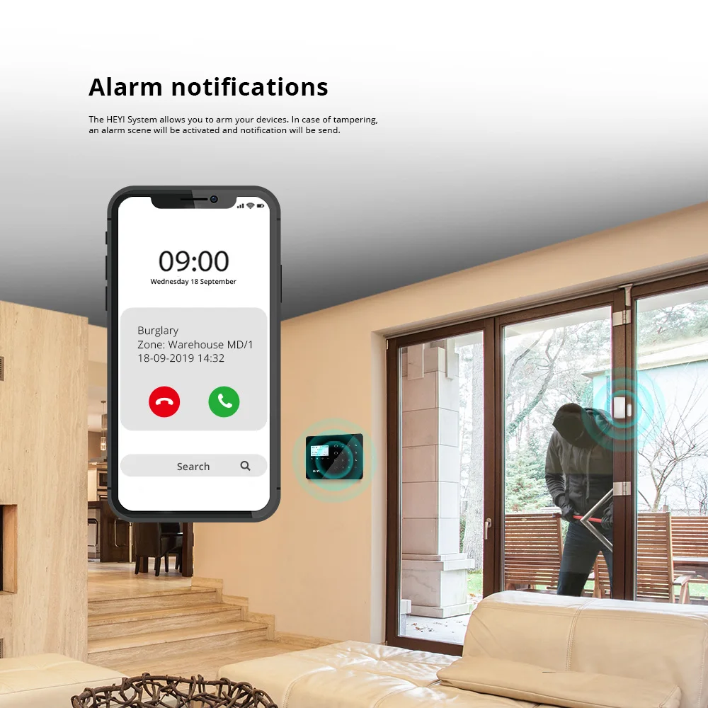 High-end GSM smart security alarm system kit for home house shop bank farm business with panel sensor wireless WIFI SOS alert