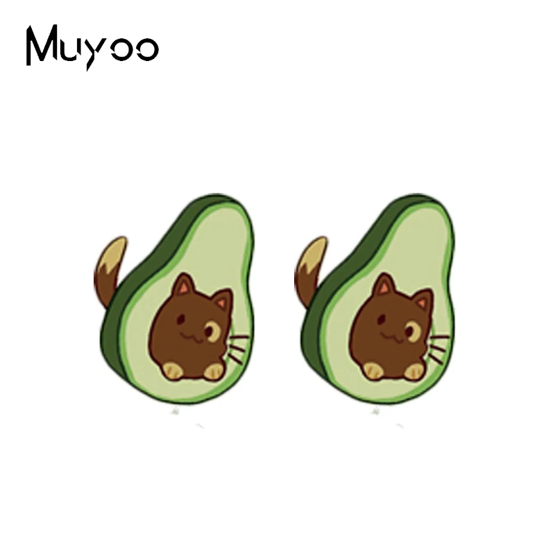 2021 New Cartoon Funny Cartoon Avocado Fruits Cartoon Handcraft Acrylic Epoxy Resin Stud Earrings