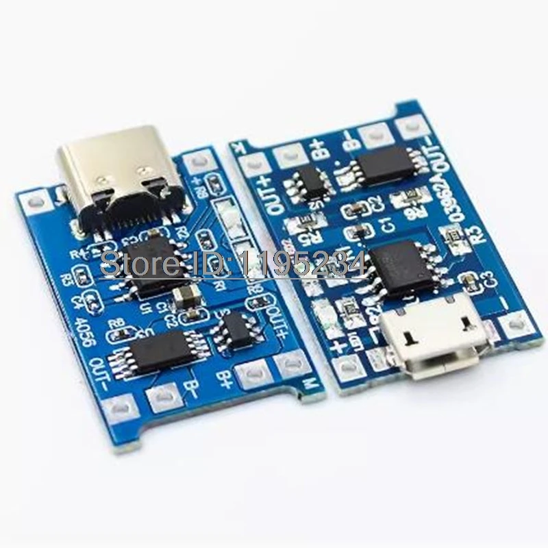 1-20PCS Type-c/Micro/Mini/USB 5V 1A 18650 TP4056 Lithium Battery Charger Module Charging Board With Protection Dual Functions