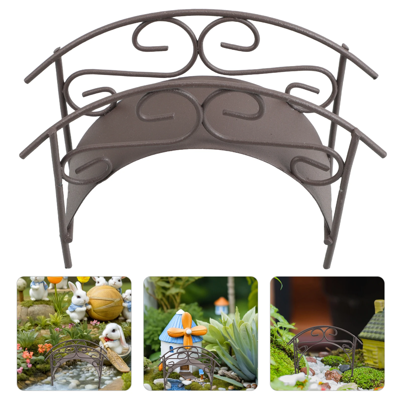 

Micro Landscape Arch Bridge Garden Scenery Courtyard Household Iron Decorative Garden Arch Bridge Model Landscaping Decoration