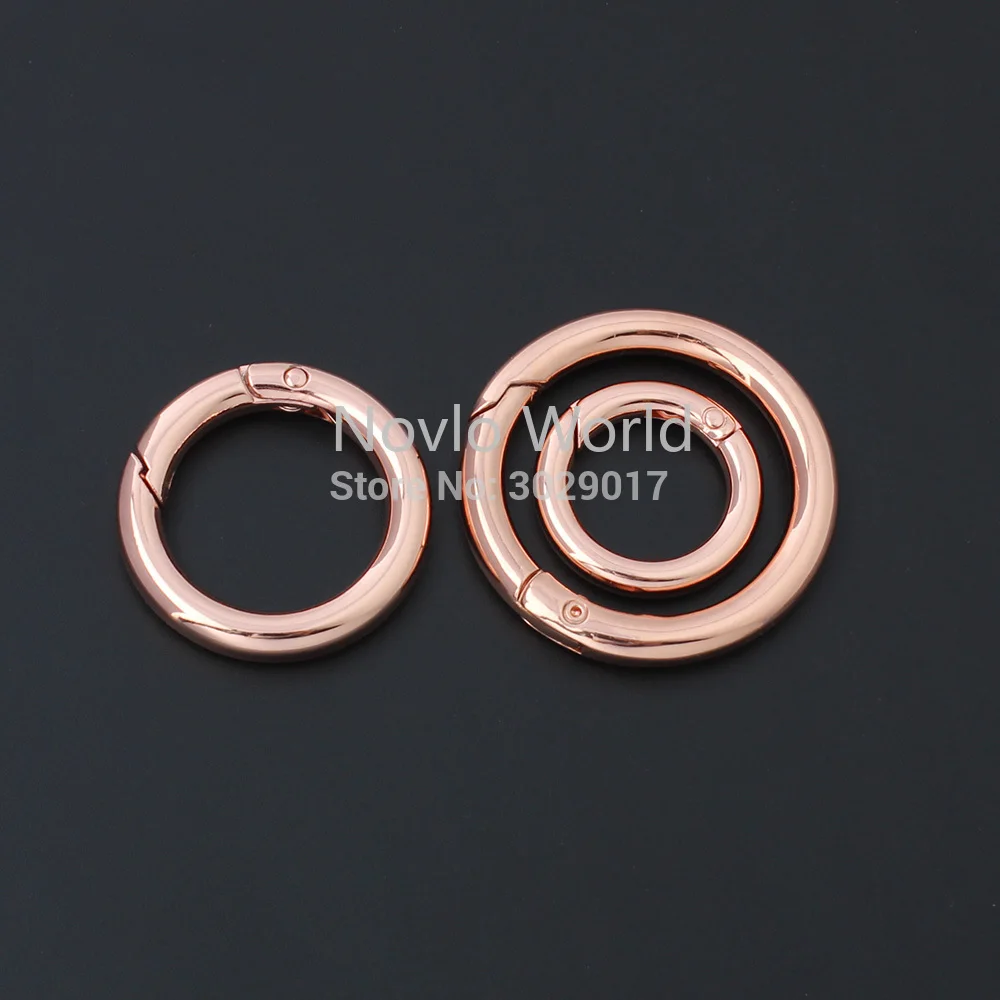 10-50pcs 6 colors rose gold inner 1.8cm 2.6cm 3.4cm Snap Spring Gate Ring for Sewing Purse Bag Handbag Handle Connector