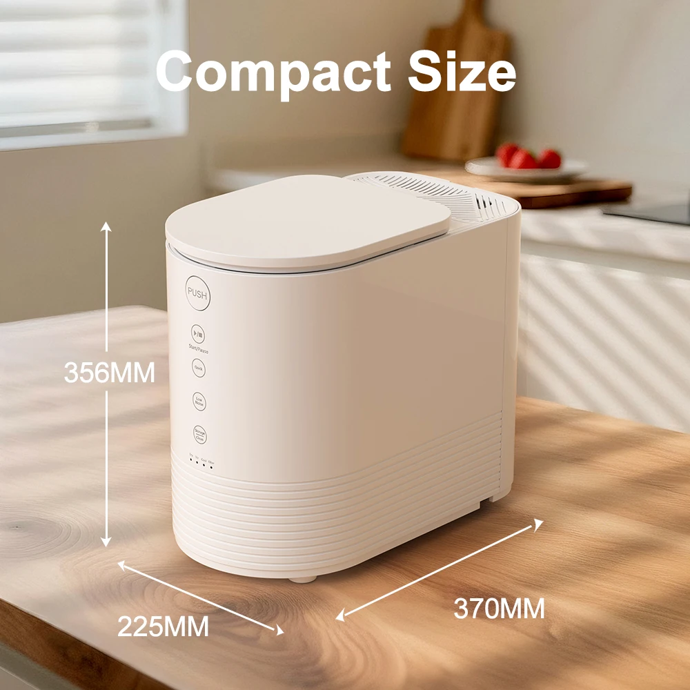 Low Noise 38DB 4.5L Smart Kitchen Composter Electric Food Waste Recycler Composting with AI Mode and Activated Carbon Filter