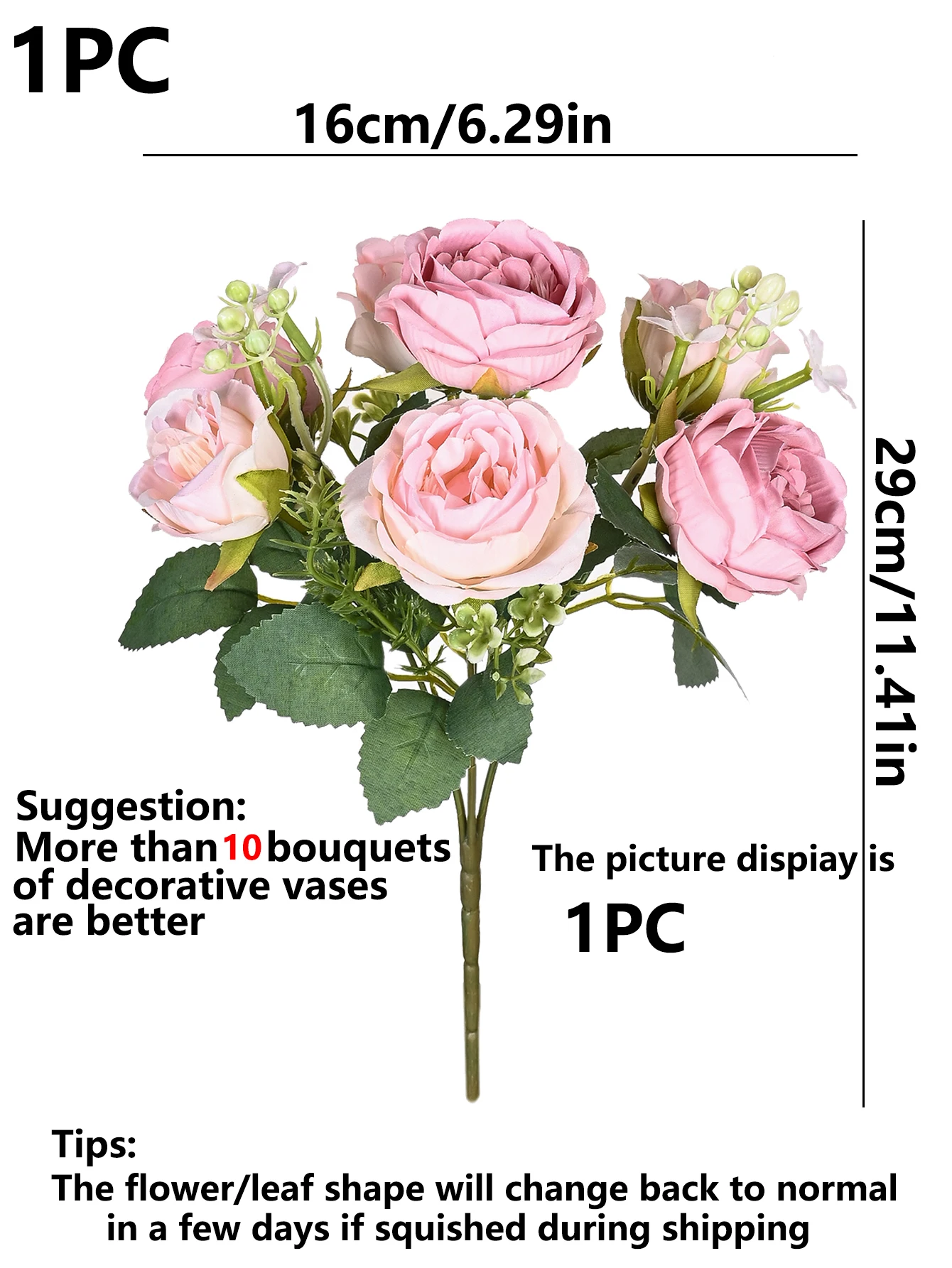 Künstliche Blume für Zuhause, Raumdekoration, Zubehör, Hochzeit, Sammelalbum, Pfingstrose, Süßigkeiten, Geschenkbox, Arrangement, Festival, Seidenrosenstrauß – Detail 8