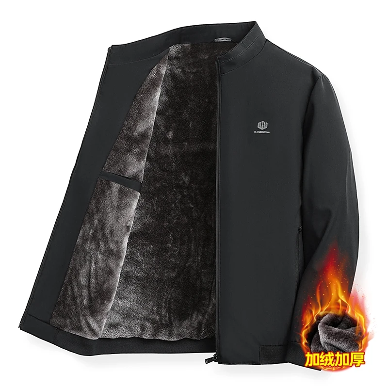 

New Men Fashion Casual Winter Jacket Thicken Solid Stand Collar Coats Windproof Warm Men's Overcoat Male Casual Zipper Jackets