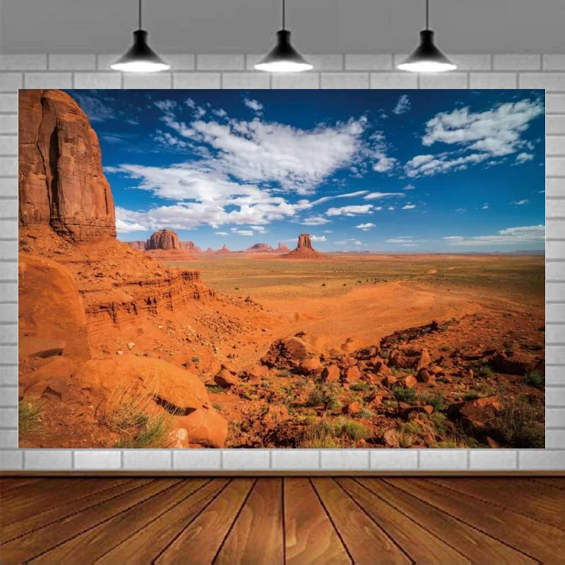 

View Of Monument Valley Photography Backdrop Tropical Sandstone Butte Rocks Desert Landscape Background Photo Studio Props