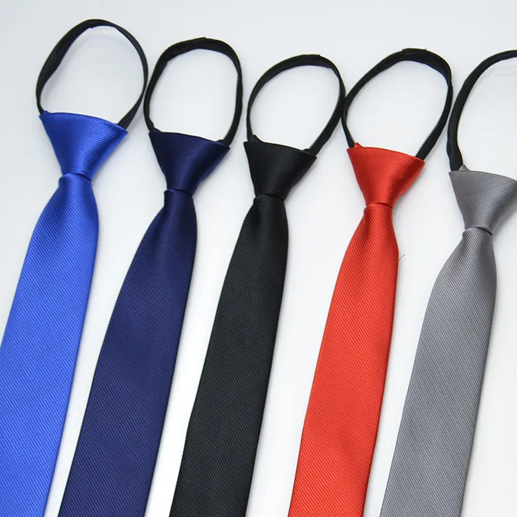 Zipper Necktie For Men Women Tie for Boys Girls Suits 6cm SolidTies Slim Girls Neck tiie Gravatas Rubber Pre-tied Tie