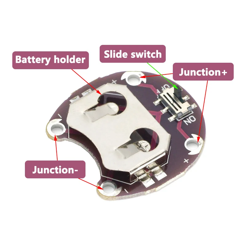 LilyPad Coin Cell Battery Holder CR2032 Battery Mount Module for arduino DIY KIT