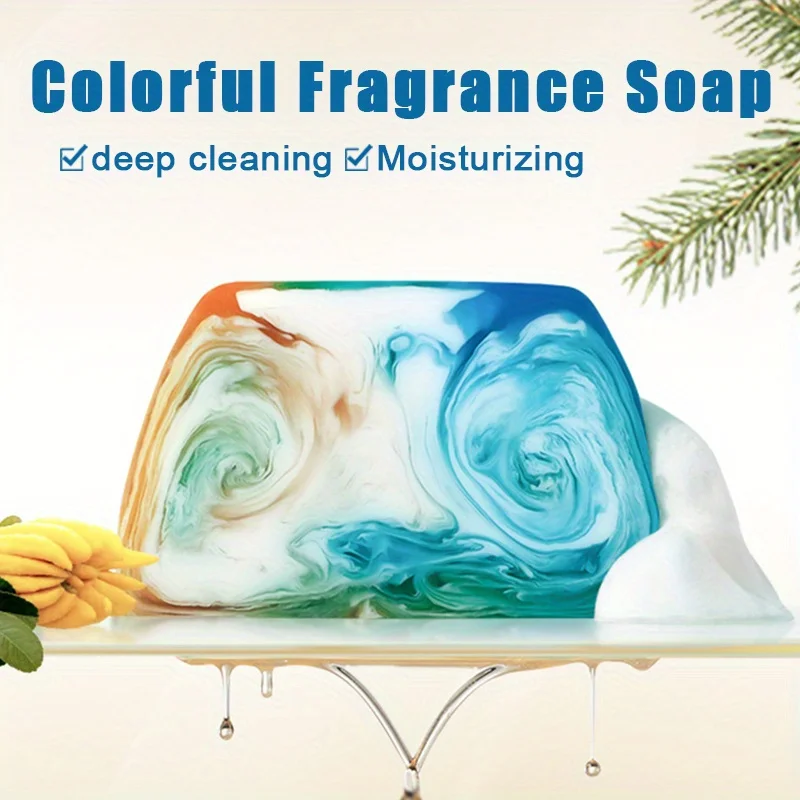 

Colorful scented handmade soap, containing jasmine and cedar extracts, bathing makeup remover facial soap, bathing body