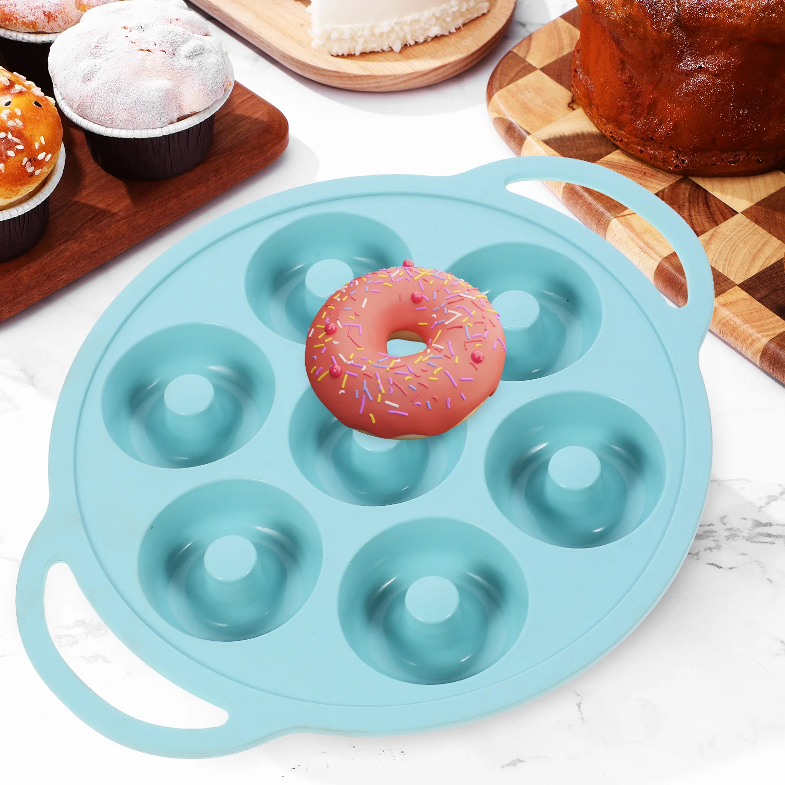 

Silicone Donut Mold Cake Baking Bakeware Pan Pans for Silica Gel Mini Molds Tray