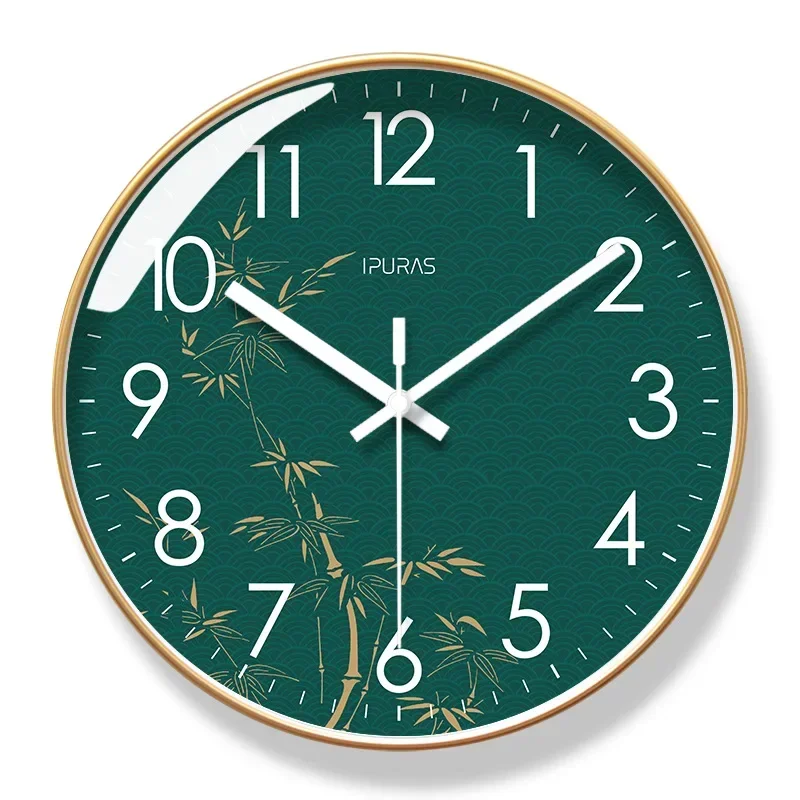 2026 New Wall Clock Living Room Decoration Wall Clock Orchid New Chinese Style Ancient Style Silent Sweep Second Quartz Clock