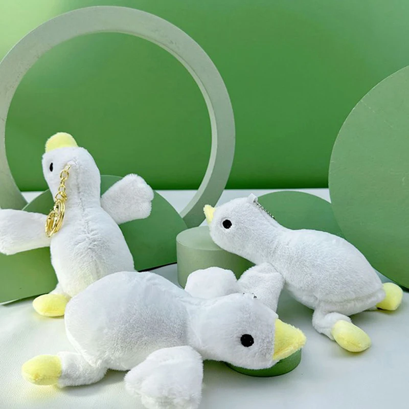 LLavero de ganso de peluche, adorno Adorable para mochila, llavero de pareja