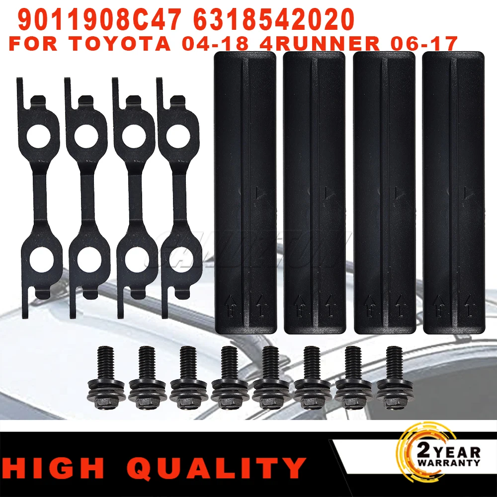 For Toyota RAV4 Land Cruiser Prado 1 Set New Roof Drain Decorative Strip Cover Kit Black 75596-35030 63185-42020 Car Accessories
