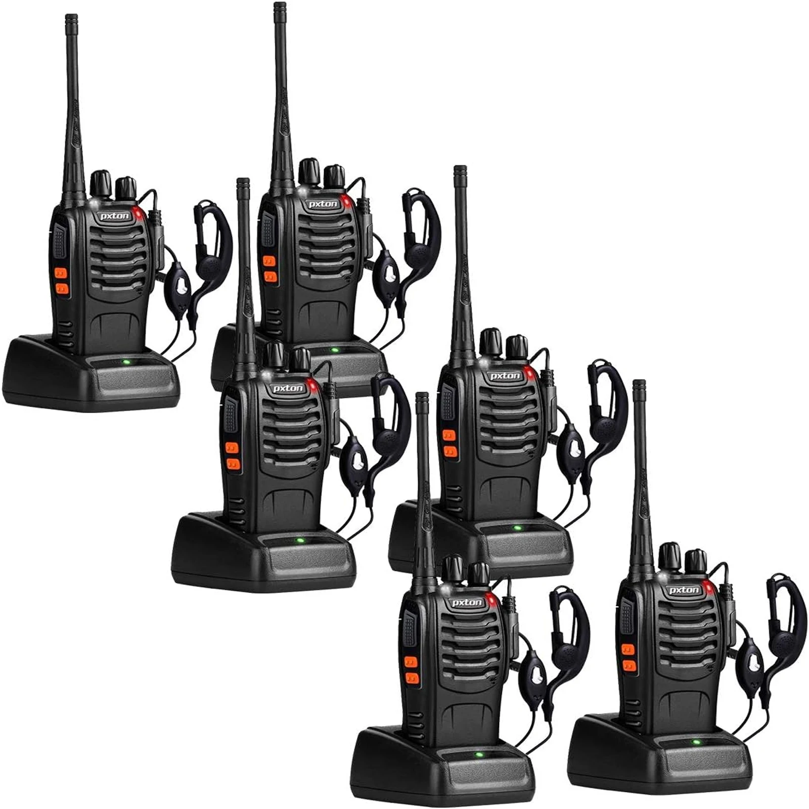 Two Way Radios Long Range Walkie Talkies for Adults with Headphones,16 Channel Handheld 2 Way Radio Rechargeable with Flashlight