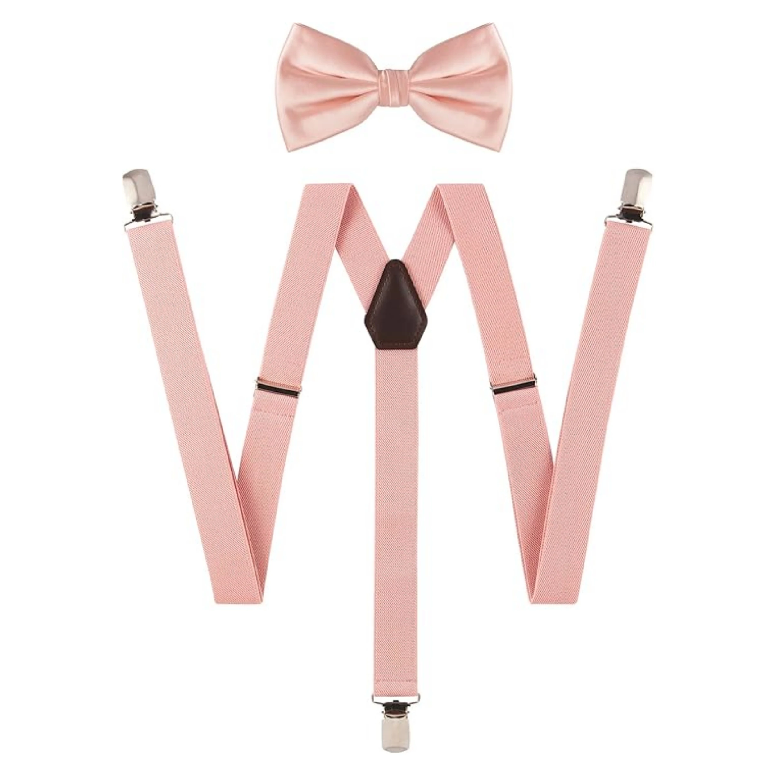 Adult suspenders + bow tie 2.5CM 3 clip Y type sided twill solid color universal elastic suspenders wedding accessories braces