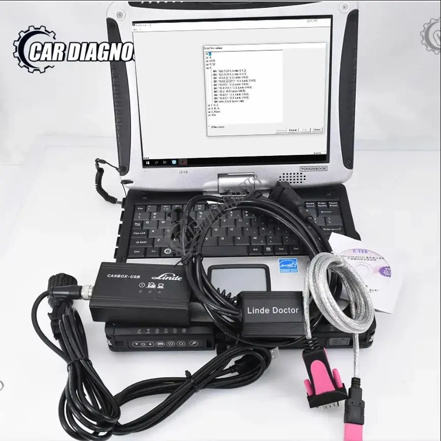 

forklift truck diagnostic tool for Linde Canbox doctor with linde pathfinder software heavy duty +CF19 laptop