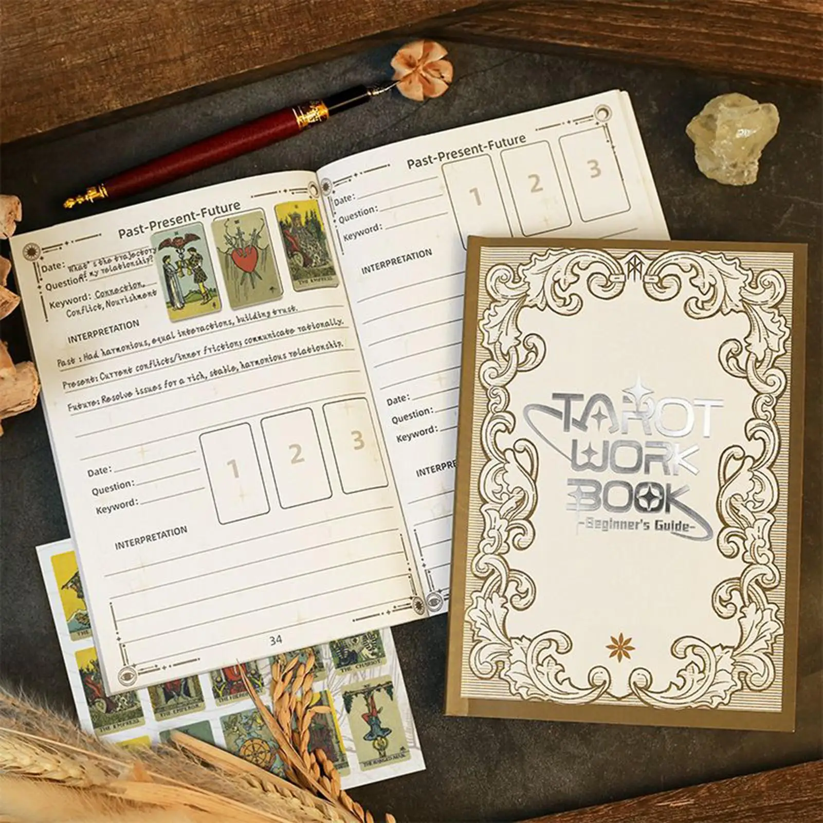 بطاقة التارو مجلة بطاقة التارو قراءة مجلة دفتر خمر الساحرة المصنف لعلم التنجيم العرافة التوجيه التأمل