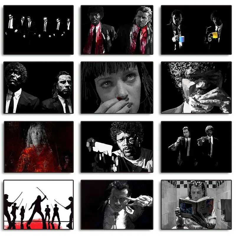 famoso-diretor-americano-e-produtor-tarantino-classico-filme-cartazes-pintura-da-lona-e-impressoes-wall-art-imagem-para-home-decor