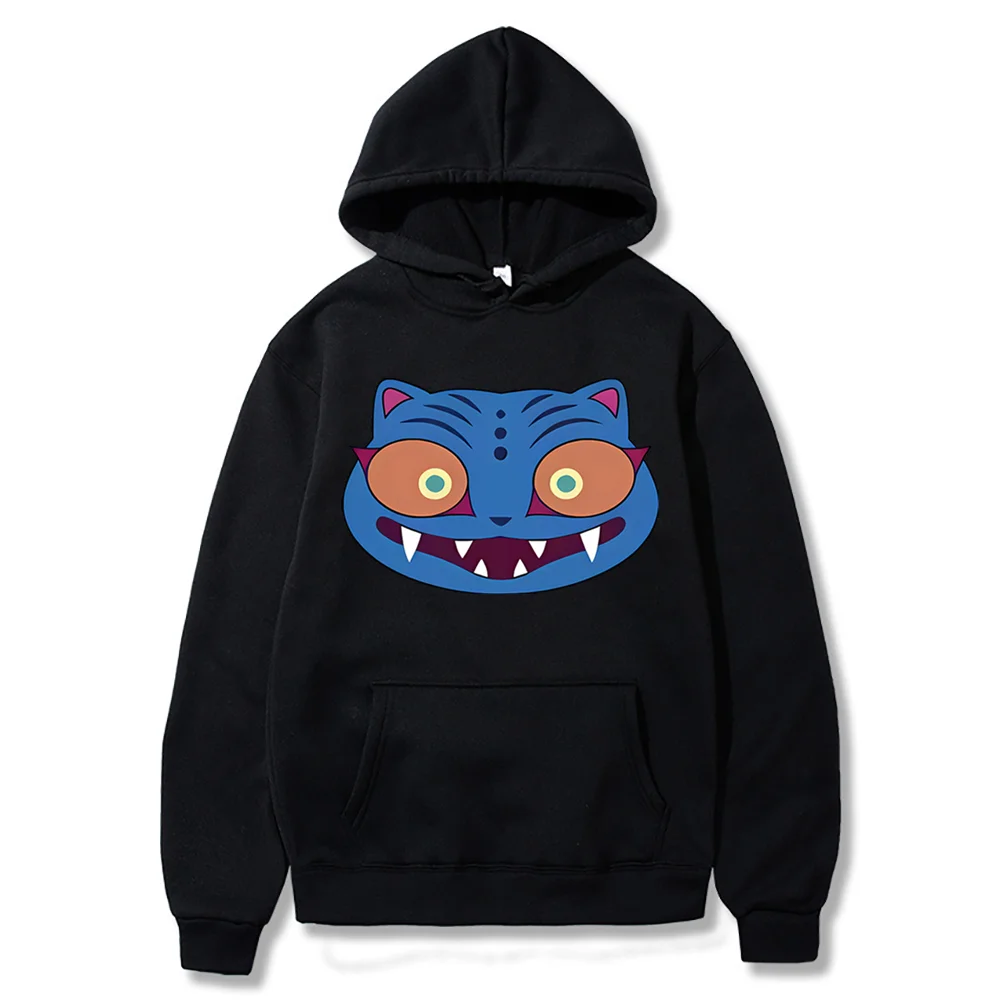

Korean KPop Demon Hunter Men's Hoodie Autumn and Winter Warm Men's Sweater Halloween Blue Tiger Costume Halloween Men's Top